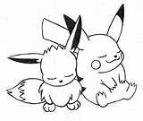 Eevee And Pikachu Coloring Pages At GetColoringscom  Free Printable sketch template