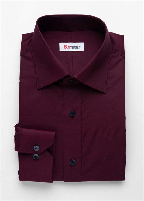 Burgundy Shirt Dress for Men - Surmesur