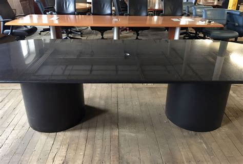 10 ft Black Granite Oval Conference Table - Conklin Office Furniture