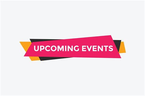 Upcoming events button. speech bubble. Upcoming events web banner template. Vector Illustration ...