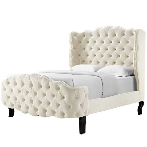 Modern Contemporary Urban Design Bedroom Queen Size Tufted Platform Bed ...