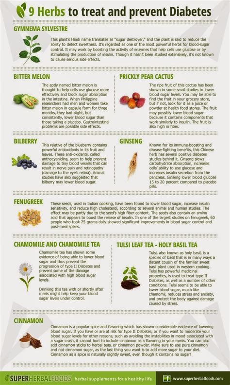 9 Herbs To Treat And Prevent Diabetes - Infographic