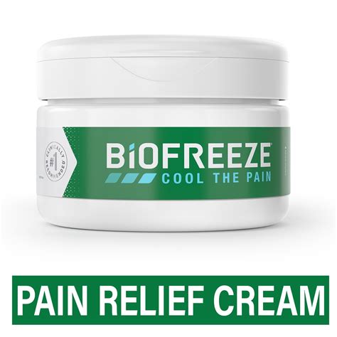 Biofreeze Pain Relieving Cream, Arthritis, Muscle, Joint, and Back Pain Relief, 3 oz. Jar ...