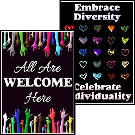 Buy All Are Welcome Here and Diversity s - Laminated 14x19.5 - Classroom Charts and Decorations ...