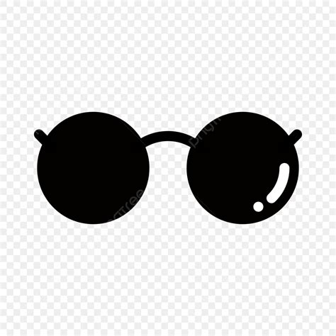 Cool Glasses Silhouette Vector PNG, Circle Black Glasses Isolated With ...