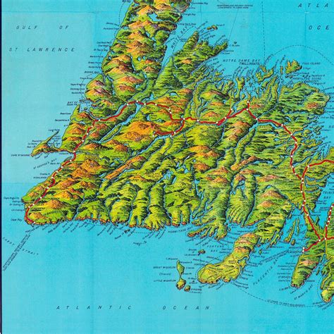 Vintage Map of Newfoundland Newfoundland map Vintage Map | Etsy