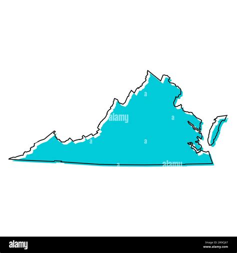 Virginia map shape, united states of america. Flat concept icon symbol ...