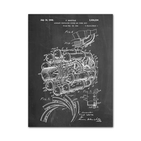 Jet Engine (Blueprint) - Patent Posters - Touch of Modern