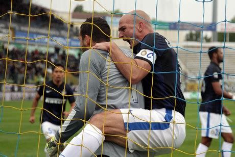 Inters Goalkeeper Samir Handanovic Celebrates His Editorial Stock Photo ...