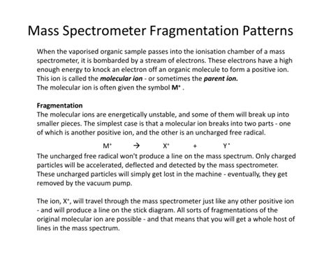 Mass Spec-Fragmentation