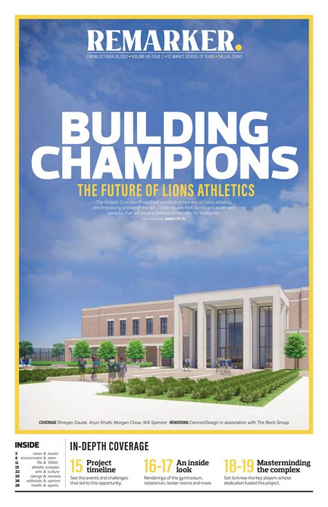 The ReMarker | Oct. 2022 | Athletic Complex Feature by St. Mark's School of Texas - Issuu