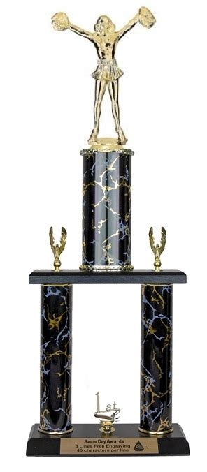 2 Post Pom Pom Cheer Trophy 18-22 Inches 9 Colors