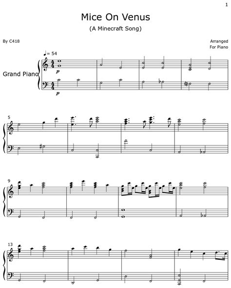 Mice On Venus - Sheet music for Piano