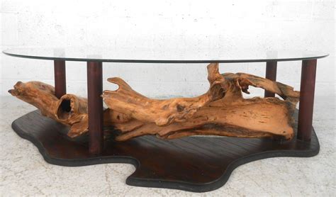 Unique Mid-Century Modern Rustic Driftwood Coffee Table For Sale at 1stdibs