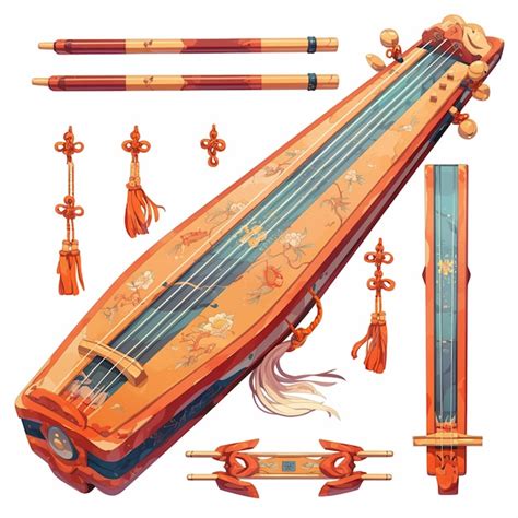 Strings of the Gayageum instrument | Premium AI-generated vector