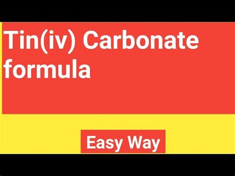 Unbelievable Formula For Tin Iv Carbonate Physics Wallah Notes Pdf Class 12