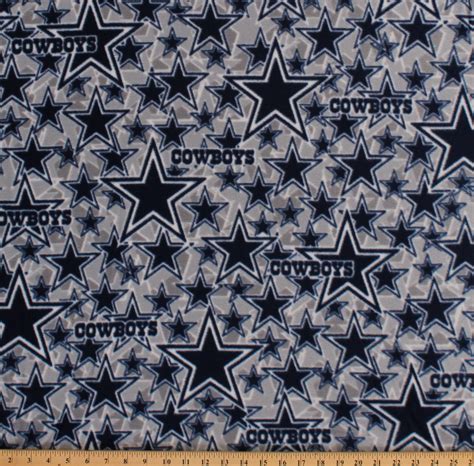 Fleece Dallas Cowboys Grey NFL Football Fleece Fabric Print by the yard ...