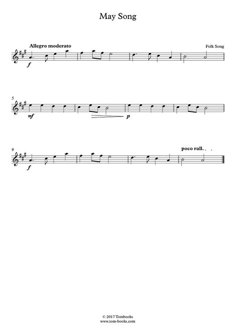 May Song (Traditional) - Violin Sheet Music