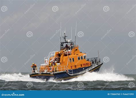 Orange Sea Rescue Boat Going To Sea Editorial Photography - Image of coastguard, ship: 72664762