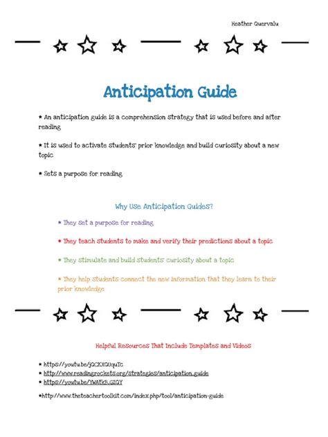 Anticipation Guide | PDF