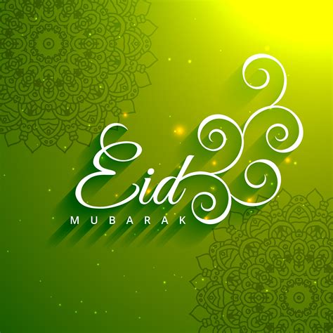 eid mubarak creative text in green background - Download Free Vector ...