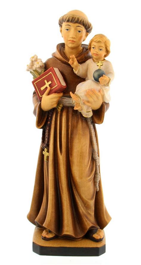 St. Anthony Wood Statue - 12"H | Wood statues, Saint anthony, Saint statues