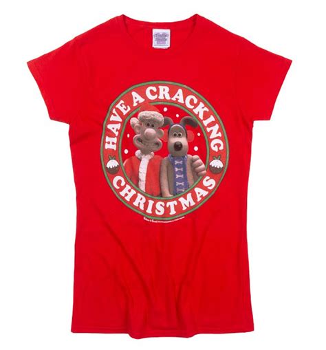 Women's Wallace And Gromit Cracking Christmas Red T-Shirt