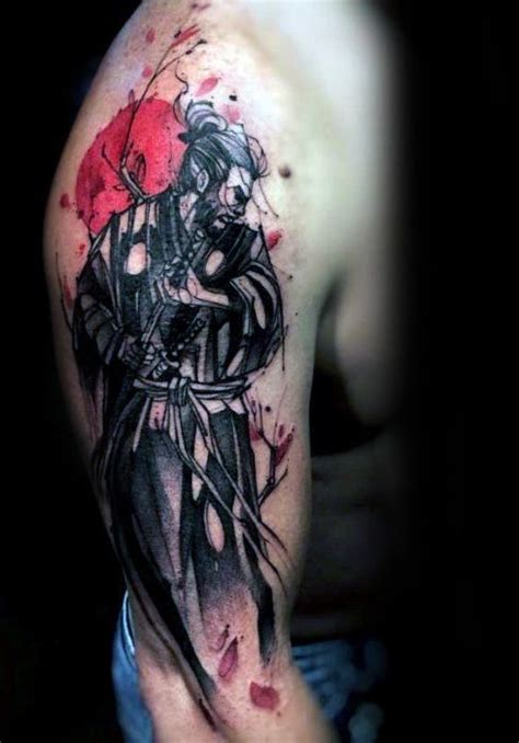 60 Red And Black Tattoos For Men - Manly Design Ideas | Warrior tattoos ...