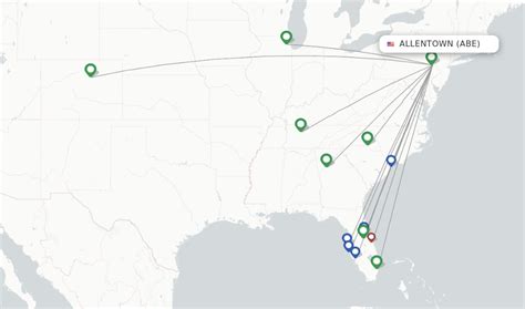 Direct (non-stop) flights from Allentown, Lehigh Valley (ABE) - FlightsFrom.com