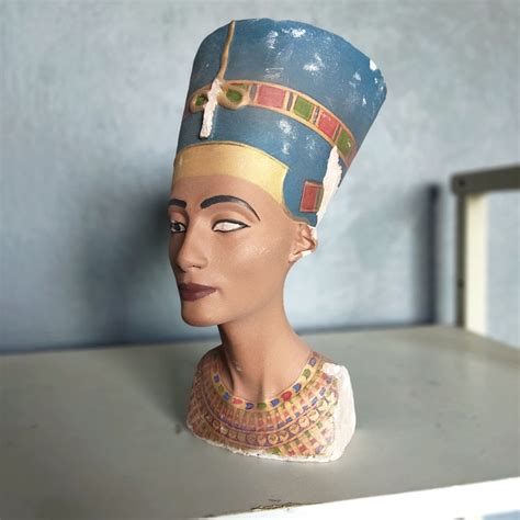 Nefertiti Bust Original Colors Statue Egyptian Queen - Etsy