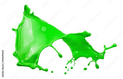 green paint splash isolated on a white background Stock Photo | Adobe Stock