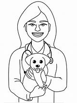 Veterinarian Coloring Page sketch template