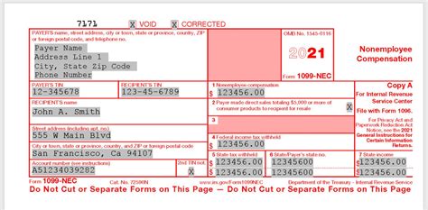 1099-NEC Form Print Template for Word or PDF, 2021 Tax Year 1096 Transmittal Summary Form ...