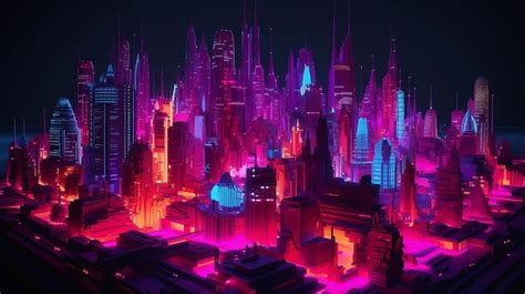 Premium AI Image | Neon Nightscape A Vibrant Cyberpunk Cityscape for a Futuristic and Dreamy ...