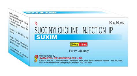 SUXIM SUCCINYLCHOLINE CHLORIDE (SUXAMETHONIUM CHLORIDE) INJECTION at ...