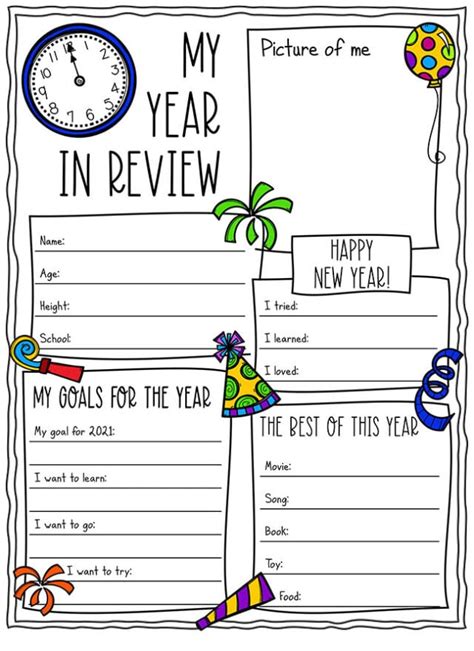 New Year's Resolution Worksheet Printable - The Best Ideas for Kids