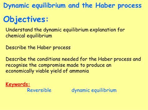 Dynamic Equilibrium and the Haber process - OCR; Edexcel; AQA Chemistry ...