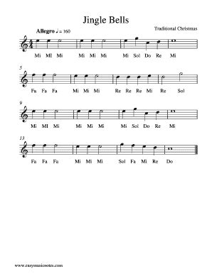 Jingle Bells Piano Notes Do Re Mi Form - Fill Out and Sign Printable ...