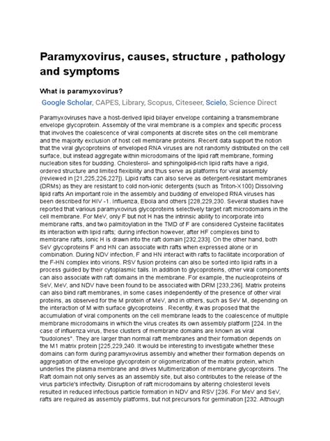 Paramyxovirus, Causes, Structure, Pathology and Symptoms | PDF | Virus ...