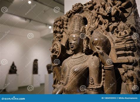 Stone Statue of Hindu Deity in the National Museum of India in New ...