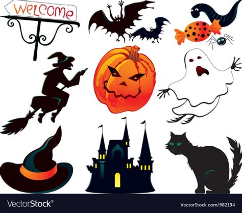 Halloween symbols Royalty Free Vector Image - VectorStock