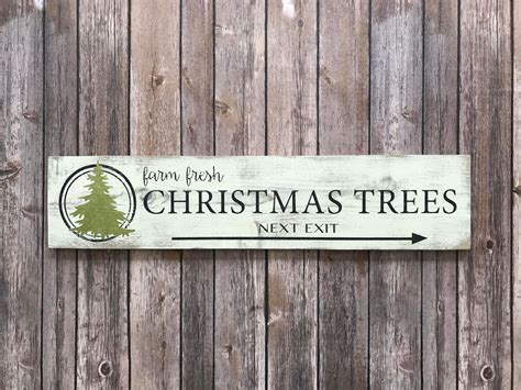 Rustic Farm Fresh Christmas Tree Sign / 5.5H x 23W | Etsy