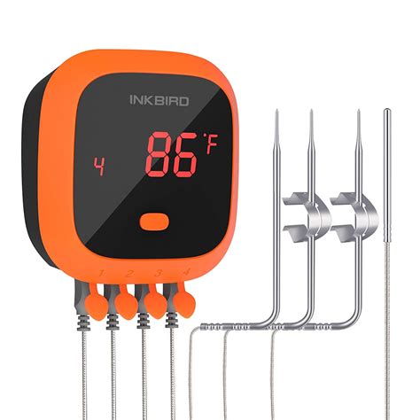 Inkbird Waterproof Rechargeable Bluetooth Meat Thermometer IBT-4XC, 4 ...