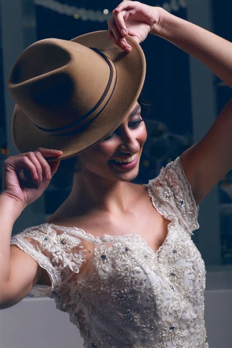 Smiling woman with hat Stock Photo free download