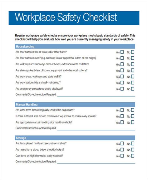 Safety Checklist - 18+ Examples, Word, Google Docs, Pages, How to ...