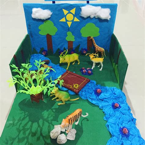 Animal habitat diorama Animal Habitats, Mckenzie, Diorama, Dinosaur, School, Birthday, Kids ...