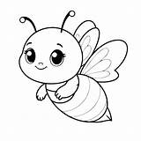 Premium Vector  Cute Bee Coloring Page For Kids sketch template