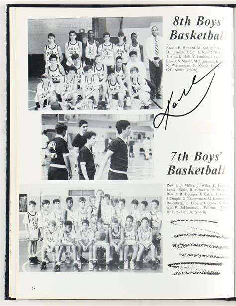 Kobe Bryant Signed 1992 Middle School Yearbook with 1999 High School Yearbook Including Vanessa ...