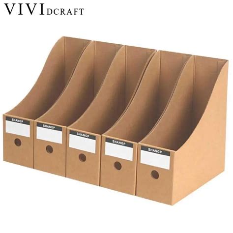 Vividcraft 5pcs/Pack Kraft File Paper Trays Desktop Tray Office Supplies Document Organizer ...