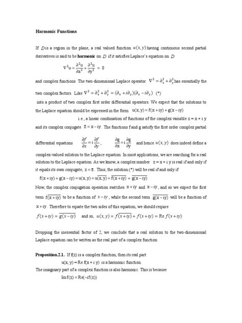 Harmonic Functions | PDF | Complex Number | Differential Calculus